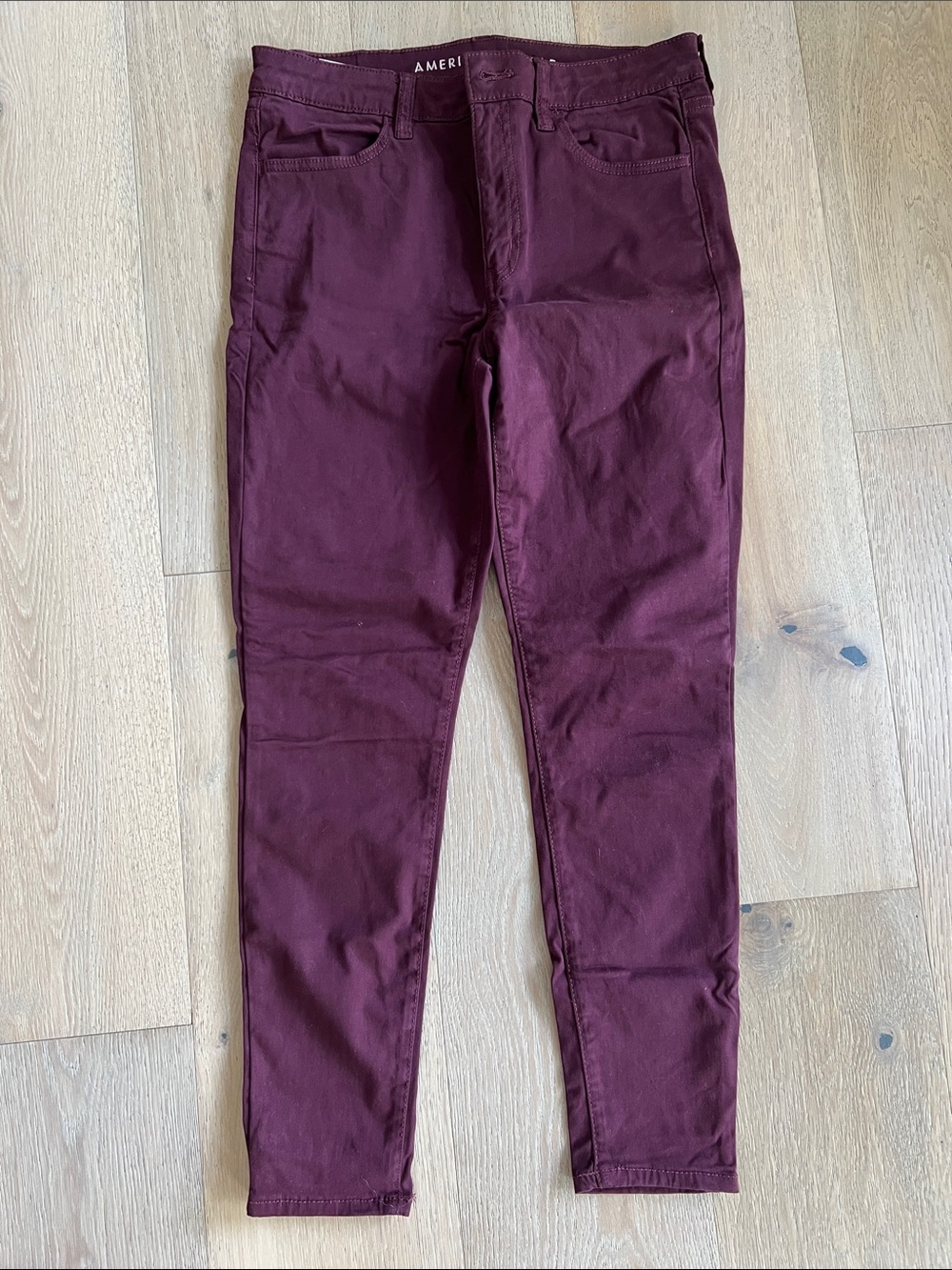 American Eagle Outfitters Burgundy Skinny Jeans